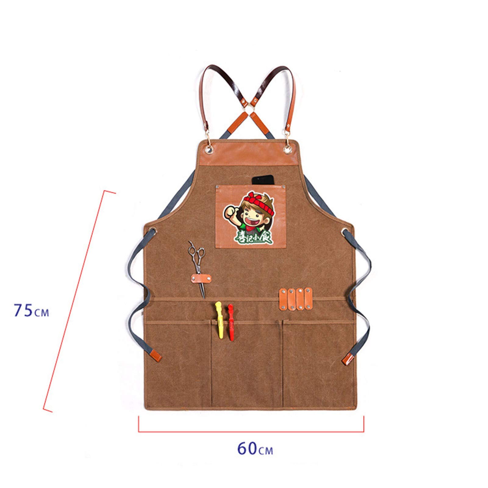 Gereedschapschort met magnetische zak, gewaxt canvas werkschort