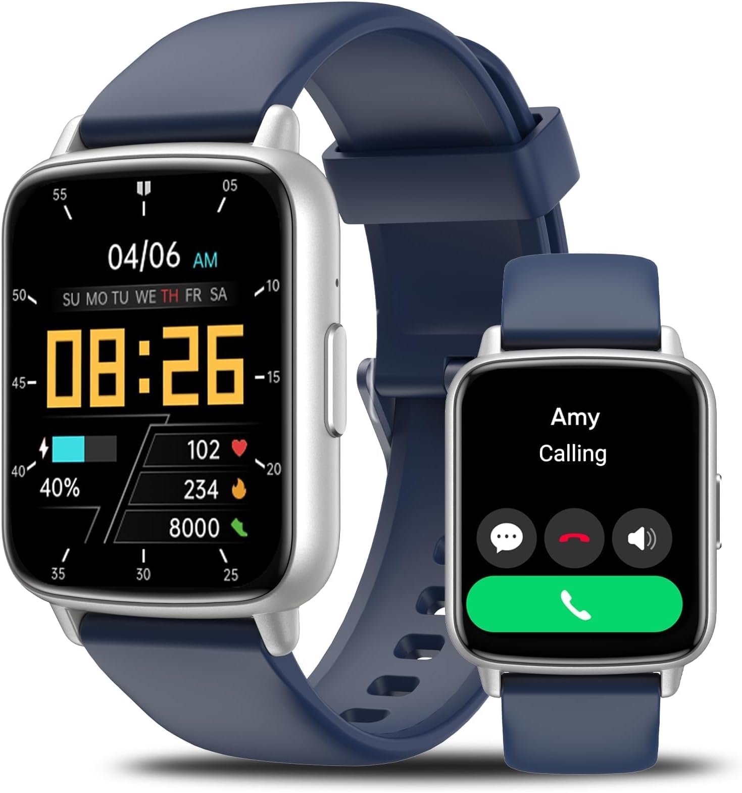 Amazon.com: Vibeat Fitness Tracker, Smart Watch for Men Women (Answer ...