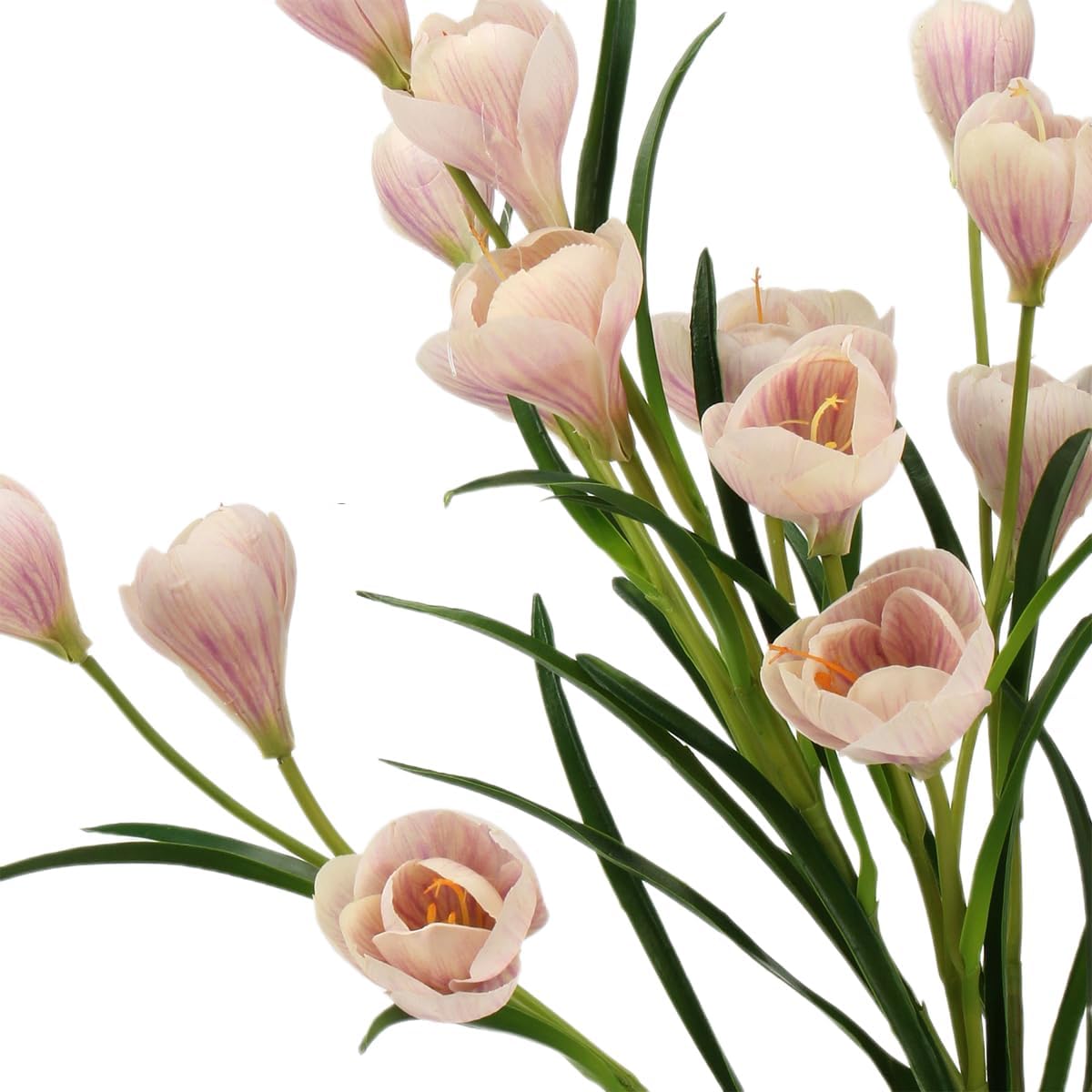 Artificial Saffron Flowers, 27.56 Inches (70 cm), Country Style, 3pcs Pink & Purple Faux Flowers for Home Décor (Pink)