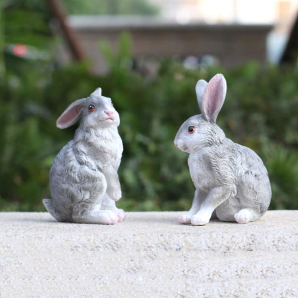 Statues de lapin de jardin finitions soignées en résine de qualité