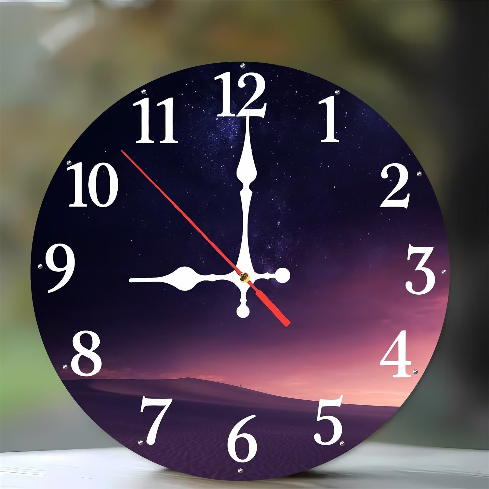 Horloge murale silencieuse en bois de 35 cm contre le tic-tac