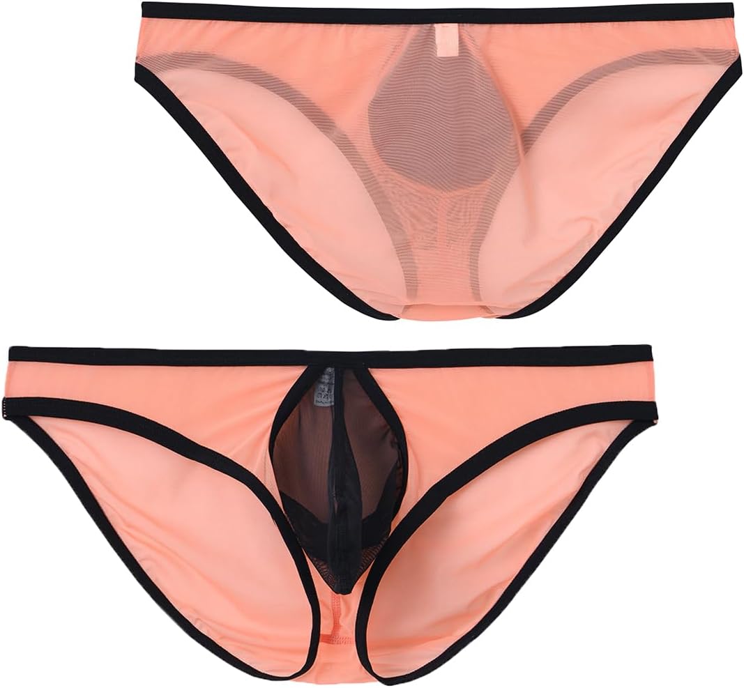 JINSHI Men's Sexy Mesh Breathable Briefs Low Rise See Through Underwear - Image 6