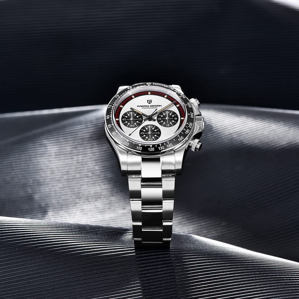 Pagani Design Orologio al quarzo da uomo cronografo multifunzionale 40MM acciaio inox Zaffiro sintetico 100M impermeabile cinturino in pelle Orologi sportivo di lusso