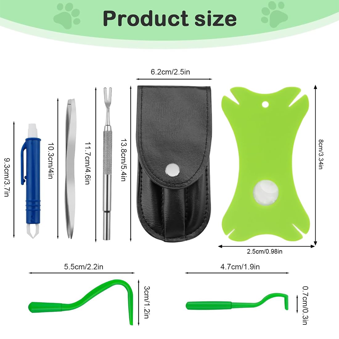Lot de 5 Pinces à tiques avec étui - Pince pour Chats et Chiens - Tire Tique Humain, Anti Tique Chien et Chat - Protection Contre Les Animaux Domestiques et Les Enfants - Crochet à tiques