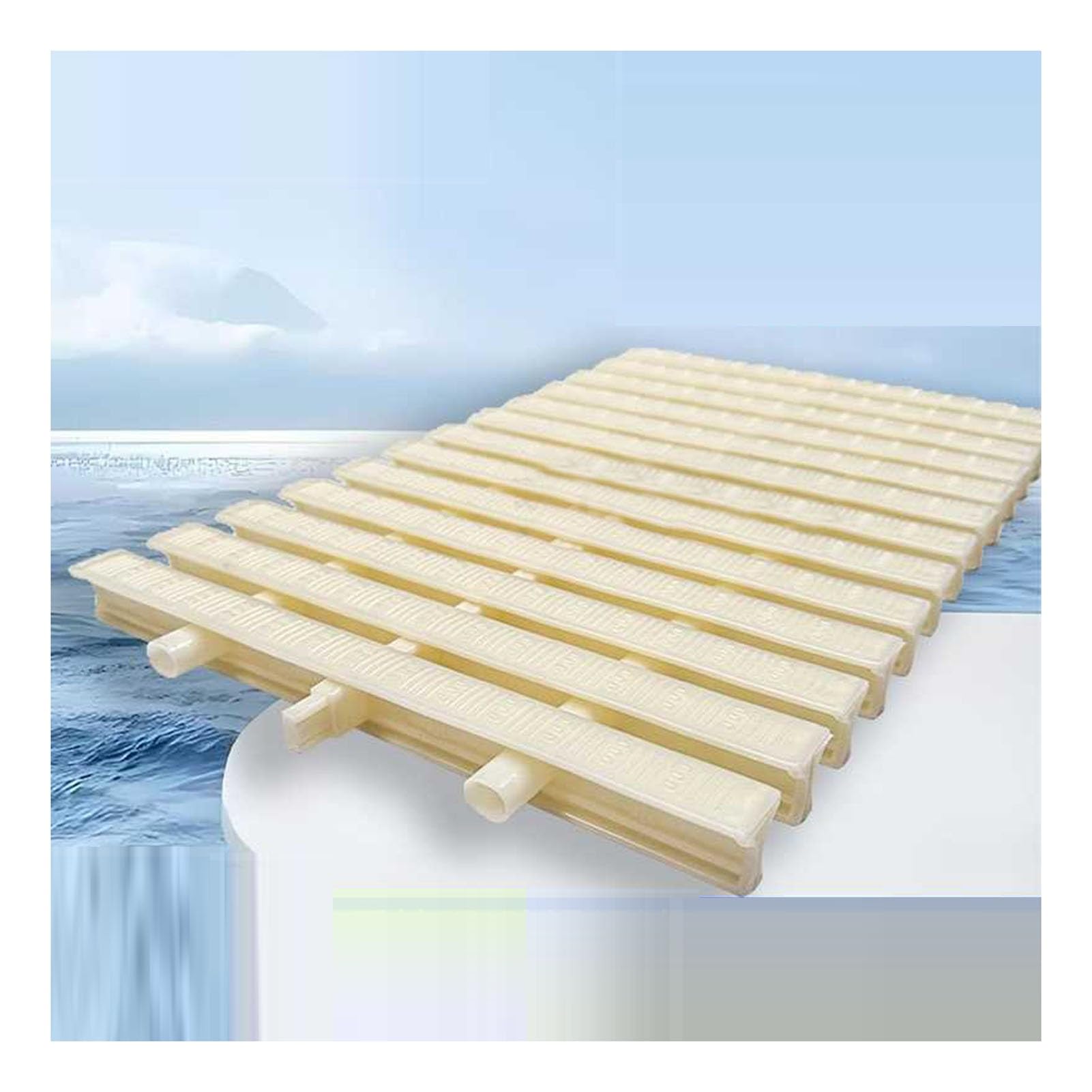 Genérico Rejilla de desagüe para Piscinas - Rejilla de plástico versátil para canalones, Color Hueso, Disponible en Varios tamaños (30x100 cm, Paquete de 1/5/10/15).
