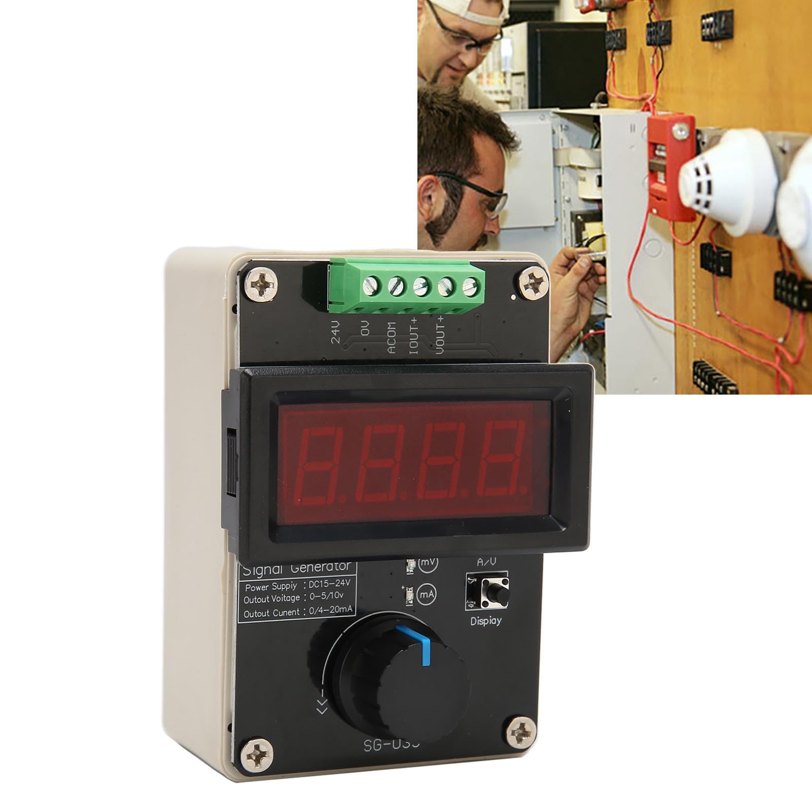 Akozon Generador de Señal de Simulador Analógico de Voltaje de Corriente de 4 a 20mA, 0 o 20mA, CC Ajustable de 10V