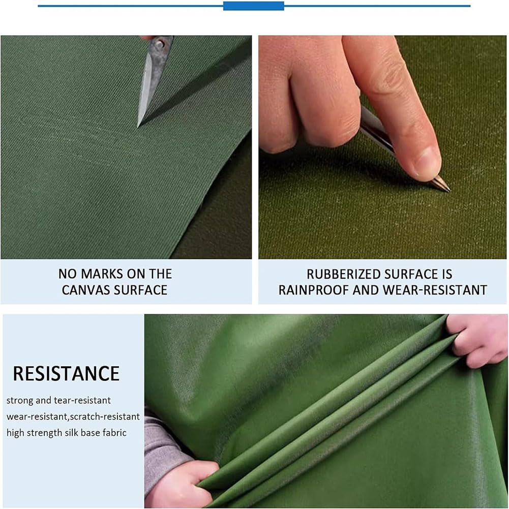 Teloni, Telone Verde Resistente – Copertura Impermeabile Ispessita per Campeggio, Tenda e Uso Multiuso – Telone Resistente Antipioggia con Occhielli in Metallo (9,84x19,6 Piedi, Diverse dime
