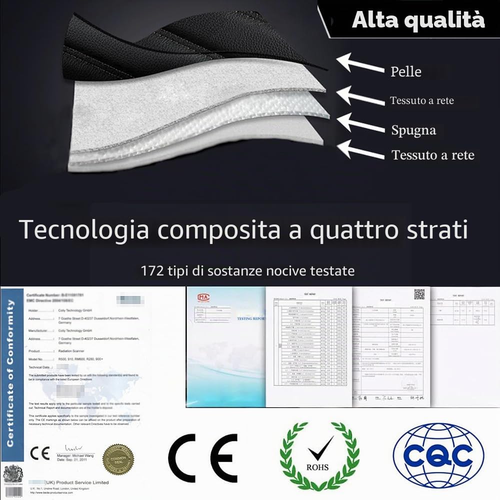 Coprisedili auto per Mercedes-Benz Classe B Classe C Classe E GLB GLC GLE, set universale di 5 pezzi, traspiranti, impermeabili e resistenti all'usura (nero)