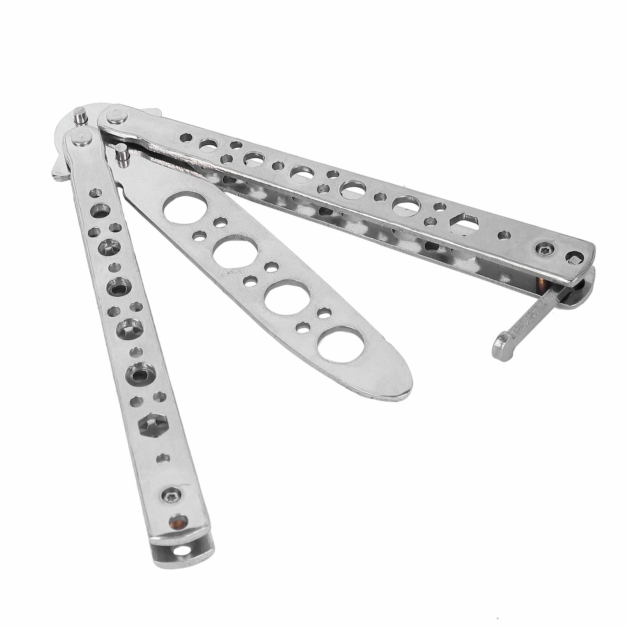 The Autostory Butterfly Knife Trainer Tool, Practice Training Flipping Tricks, Stainless Steel Metal Folding, Non-Offensive & 100% Safe - Geometric Model (Silver) (B0B74V3NM3) Amazon Price History, Amazon Price Tracker
