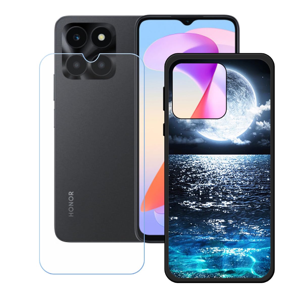 LYZXMY Cover per Honor X6a 4G (6.56) Trasparente + Pellicola