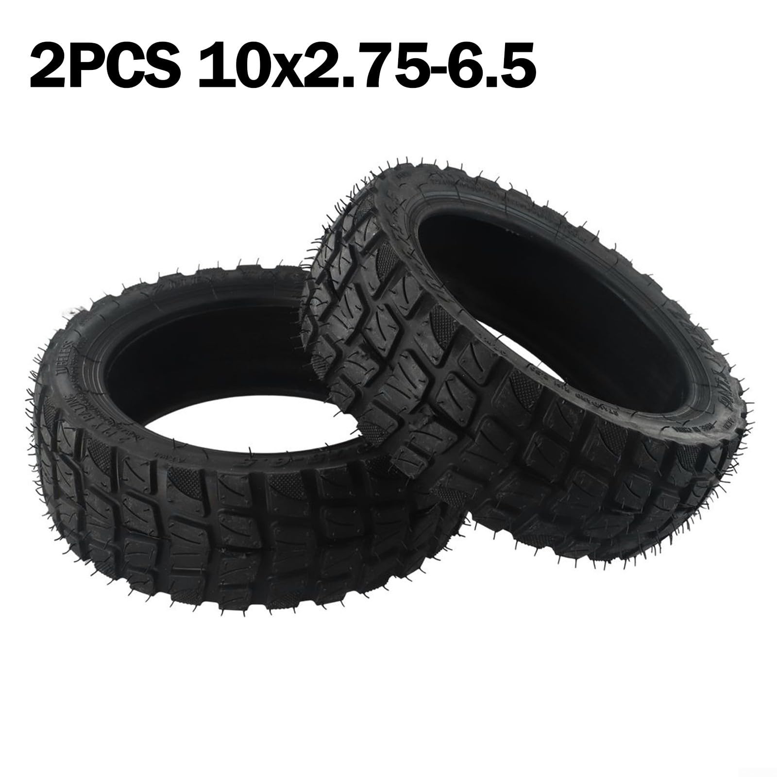 Yuanpgky Neumático eléctrico de 10 pulgadas, 10 x 2.75-6.5, neumáticos todoterreno sin cámara, neumático grueso sólido de repuesto para scooter eléctrico (2 piezas)