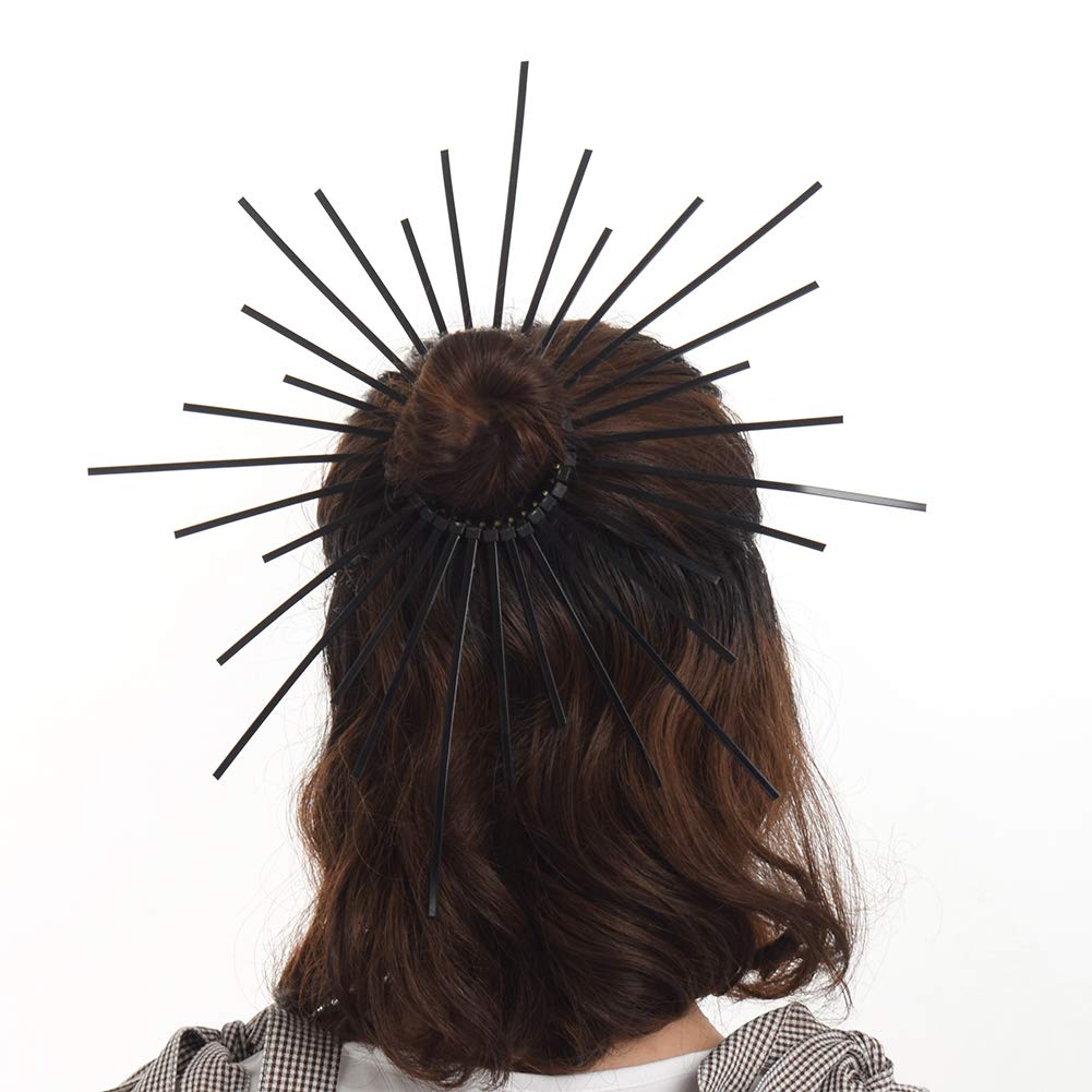 GRACEART Halo Sun Headpiece opaska na głowę z węzłem do włosów, korona galakrona, ozdoba głowy korony świętej Maryi