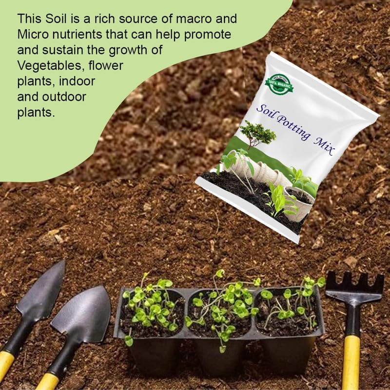Image of Best Potting Mix Soil for Fertilizer for Plants Garden Soil for Plants Less All Purpose Ready to use Potting Mix Made with vermicompost /Neem Cake /Potash /River Sand /Bone Meal 30kg