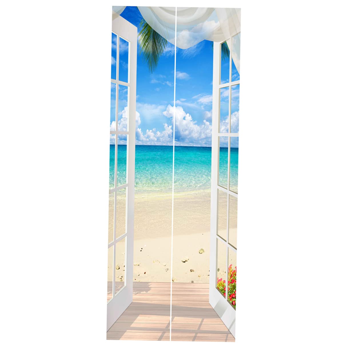 Stickers muraux plage PVC Amosfun pour la décoration des fenêtres