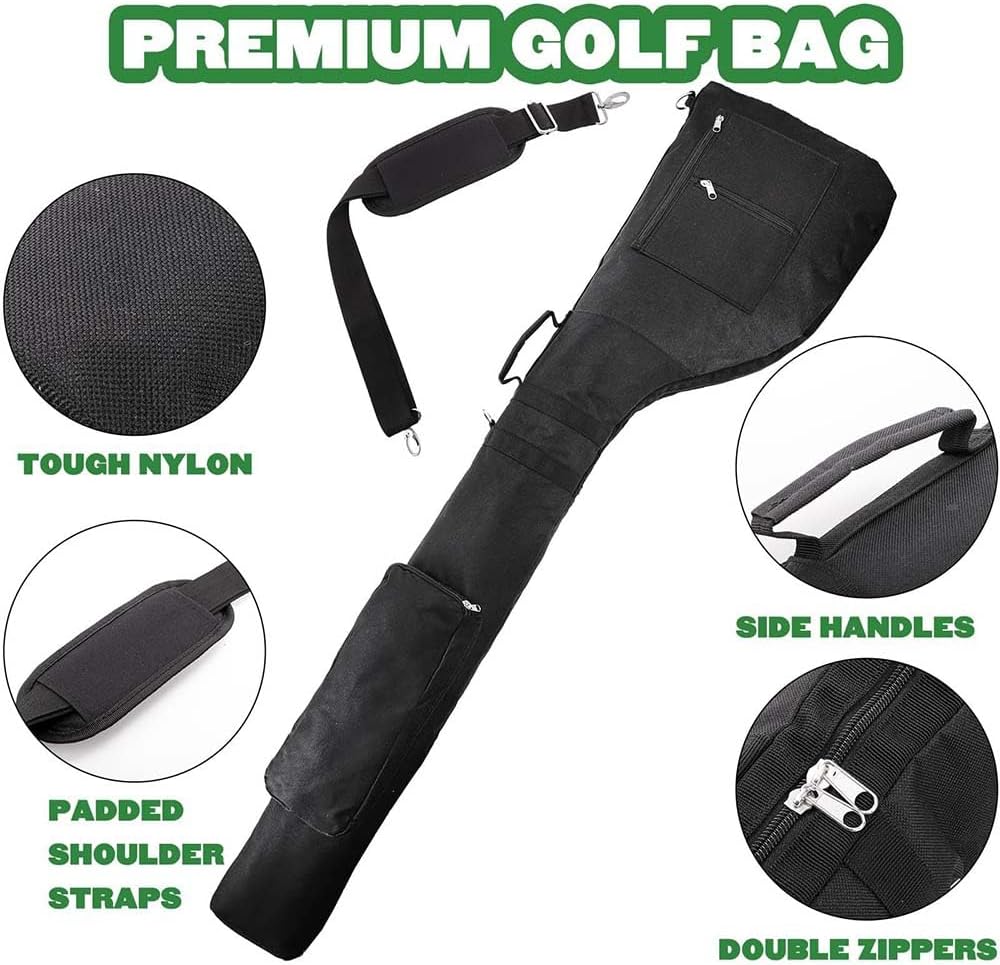 Golf Club Bag Lightweight Foldable Travel Sunday Golf Case with Strap Waterproof Sunday Bag