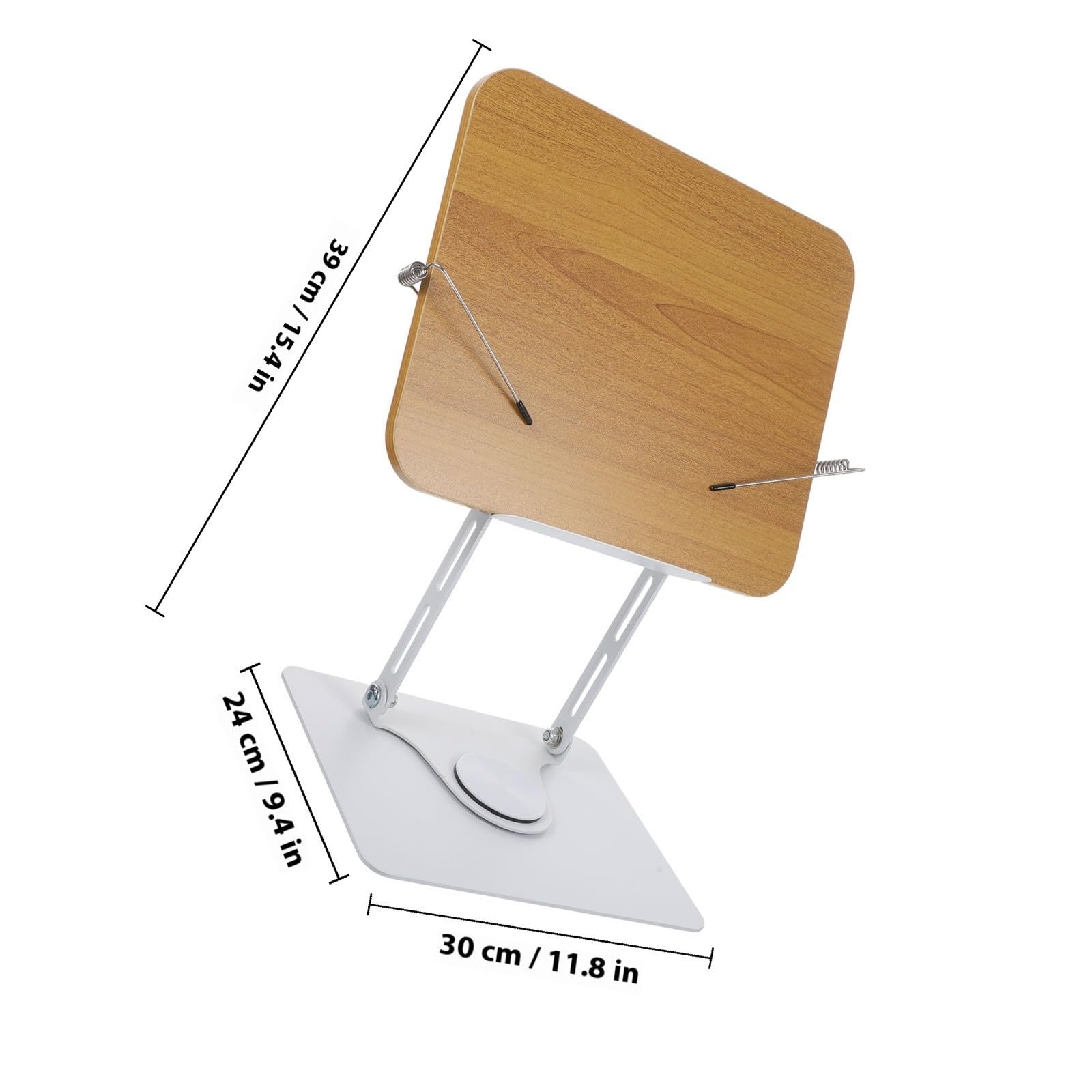 POPETPOP Leggio Porta Libri Portatile in Lega di Alluminio Base Girevole e Altezza Regolabile, Supporto Hands-free per Biblioteca e Ufficio Domestico