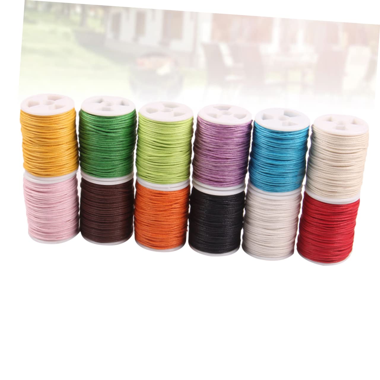 SHINEOFI 24 Piezas hilo de cera para cuero cuerdas de poliéster encerado joyas coloridas hilos de coser cuerda de tejer cordón de tejer Pulsera Cuerda trenzada cuerda de cera