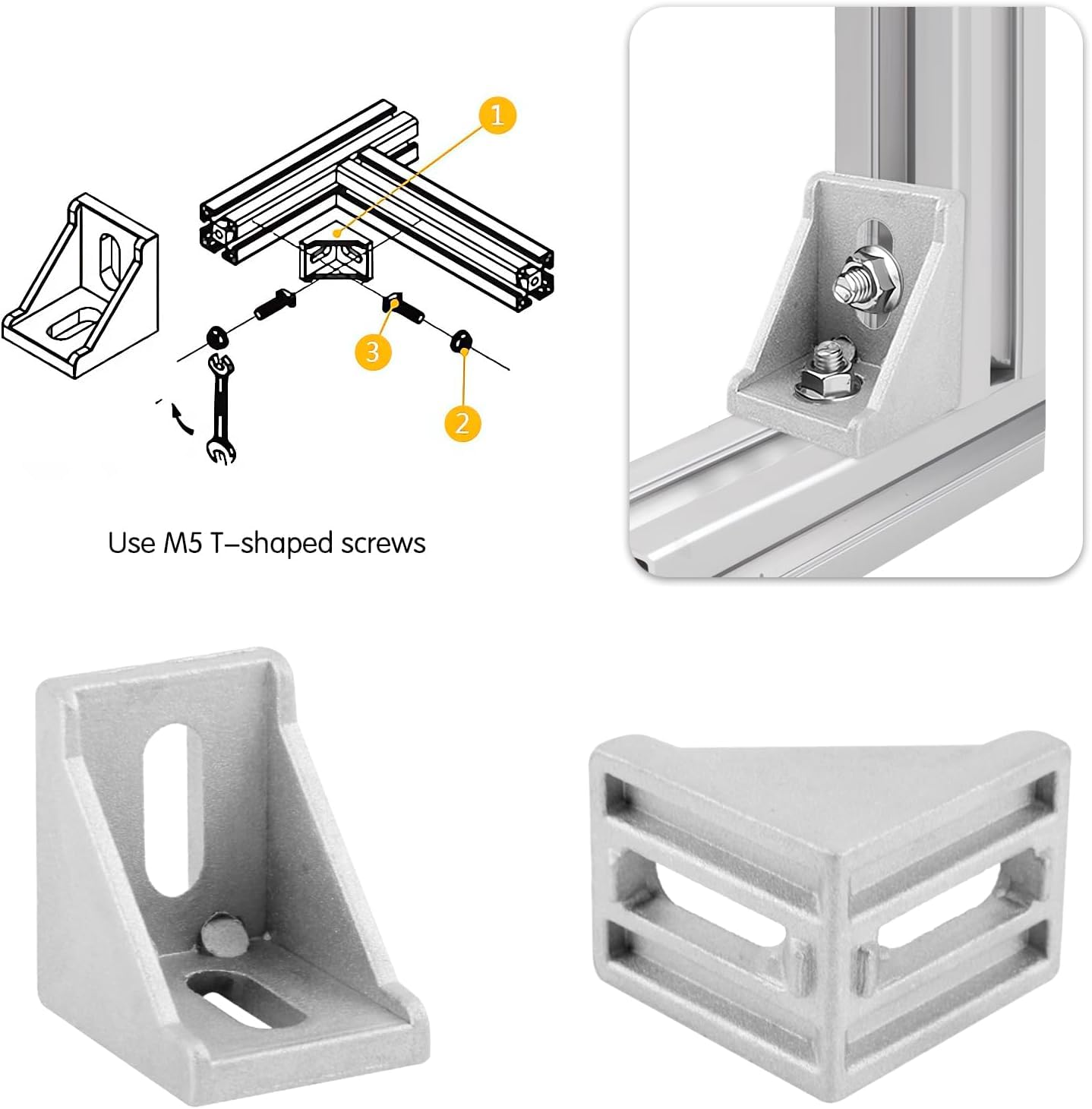 KAISERTHAL Hoekprofiel 35,5x35,5x1,5 mm aluminium geribbeld 100 cm kopen
