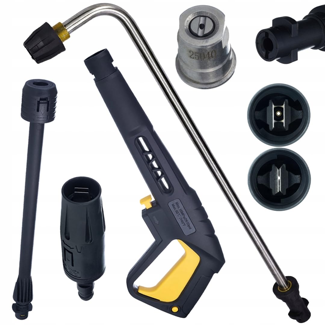 Rosfix Set High Pressure Gun with Vario Lance & Angle Jet Tube 800 mm - Replacement Part for Kärcher K2-K7 Pressure Washer | Bayonet & Click Connect | 150-160 bar, 60 °C