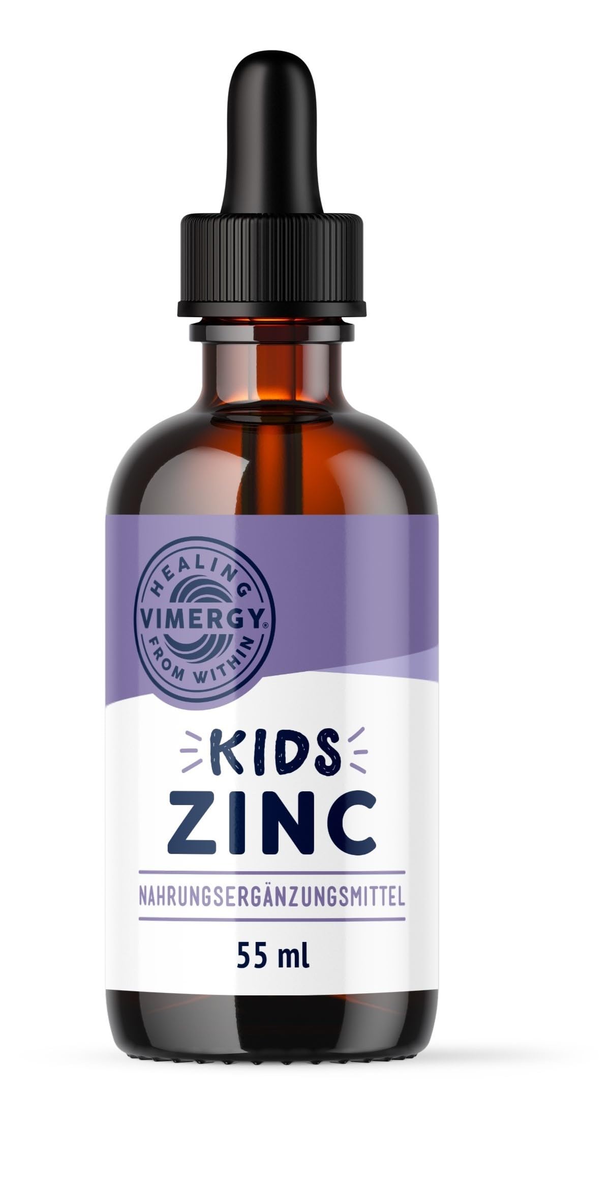 Vimergy Zink Tropfen Testgröße – Flüssiges Zink Hochdosiert – Antioxidans – Kein Raffinierter Zucker – Glutenfrei ohne Gentechnik Koscher Vegan Keto/Paleo Ernährung Geeignet (Kids - 55 mL)