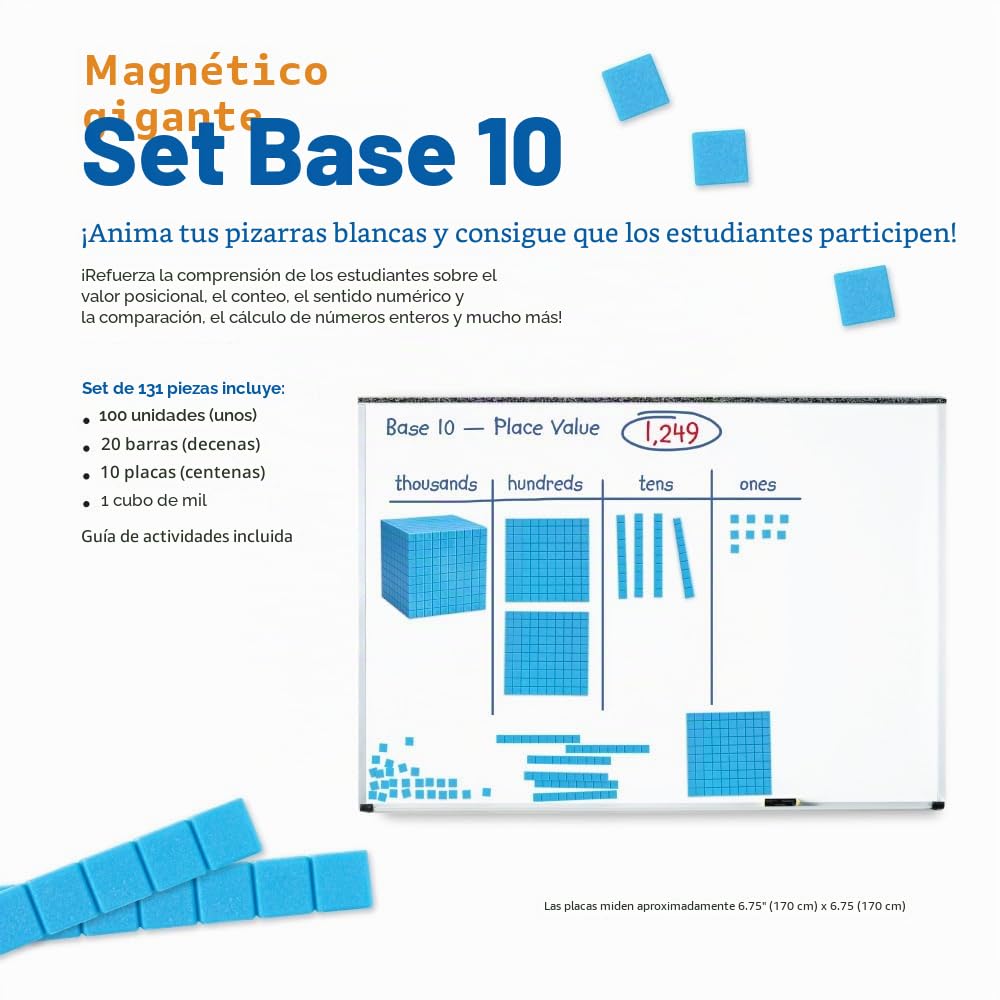 Learning Resources Set Gigante de Base Diez magnético para Usar en explicaciones