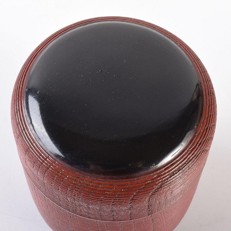 茶道具　輪島塗　久世宗春作　千筋涌茶入　棗　共箱　V　6886 茶道具輪島塗久世宗春作千筋涌茶入棗共箱V6886