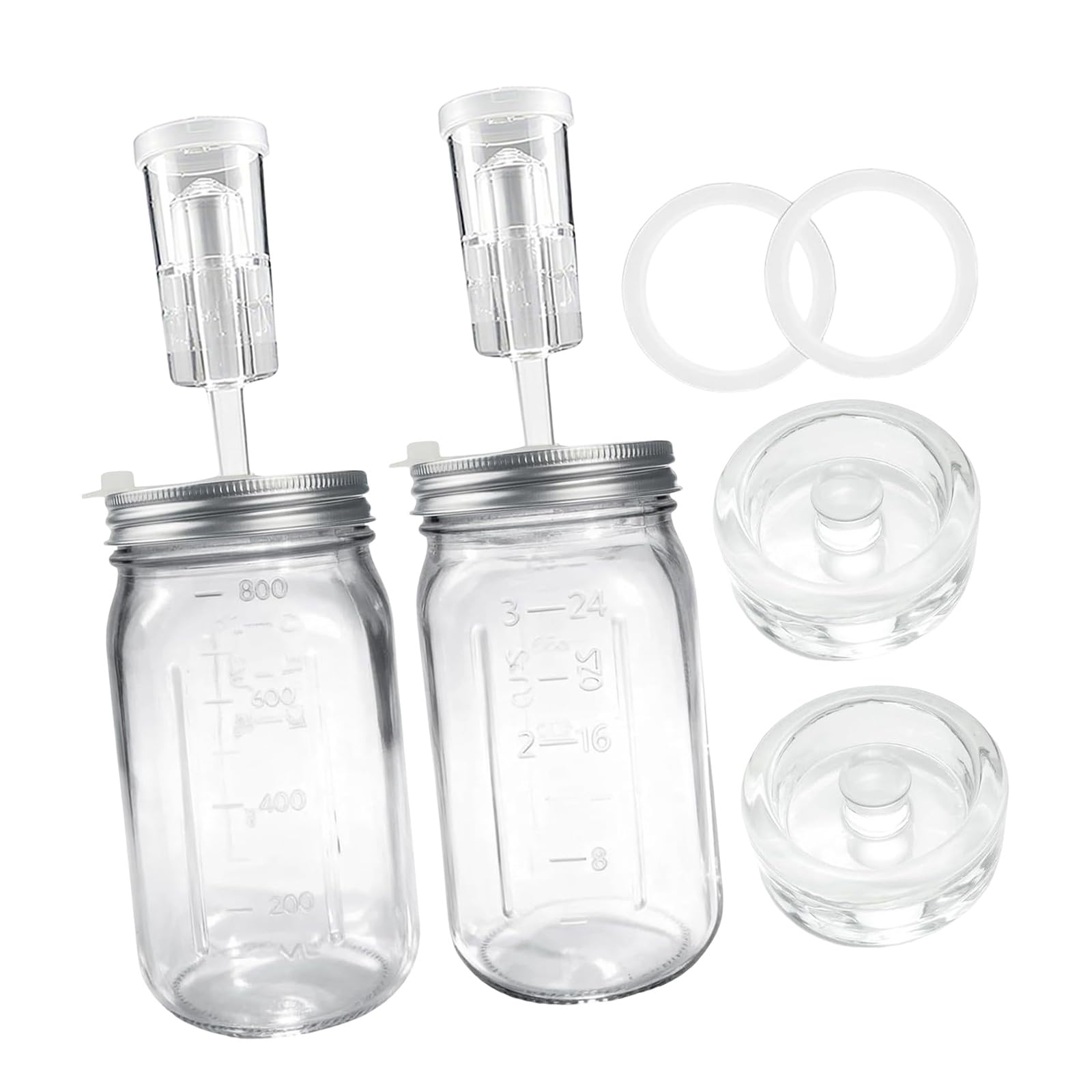 our fave 32oz Glass Fermentation Set Featuring Escape Mechanism and Adjustable Seal for Homemade Preserves Cabbage and Fermented Tea Homemade Sauerkraut Maker