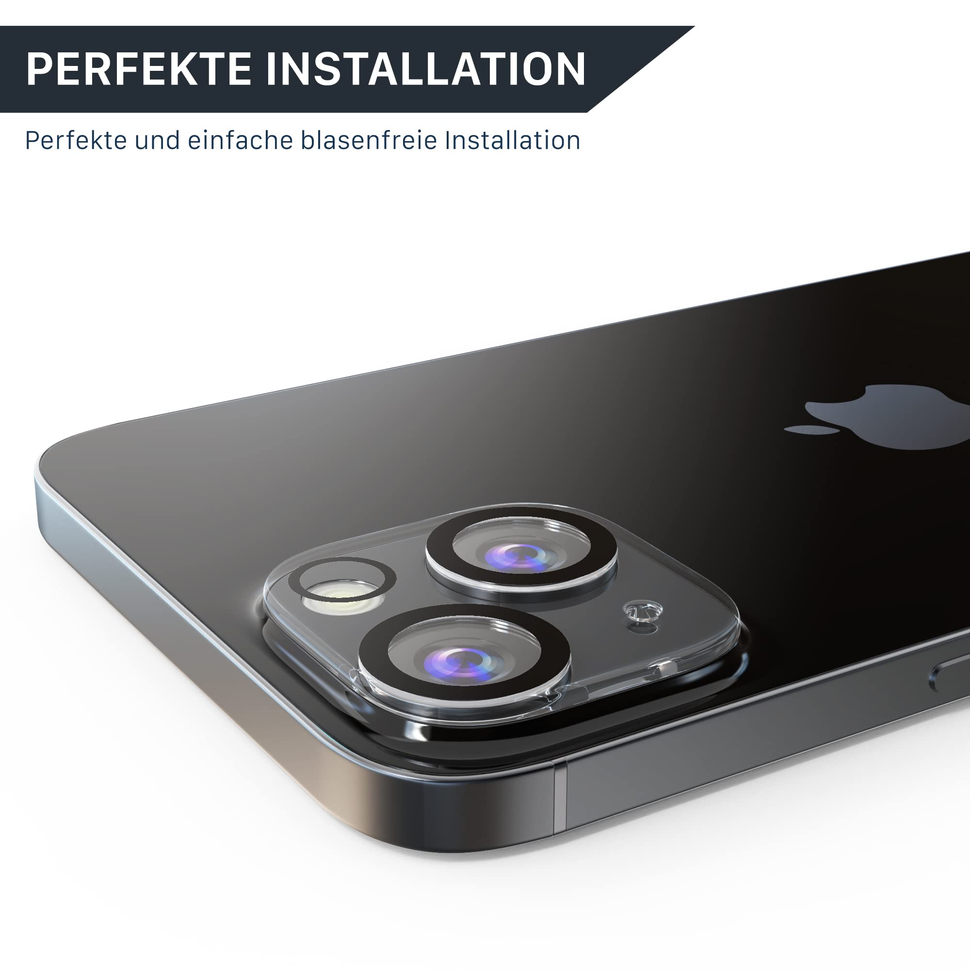 UTECTION 2 pellicole protettive per fotocamera per iPhone 14 e 14 Plus (non PRO) – Applicazione perfetta e copertura completa – Camera Full Cover in vetro anti graffio, 2 pezzi