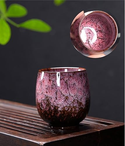 Miniatura 3 de Lxuwbd Jianzhan - Juego de té de cerámica, juego de té Kung Fu, taza de café, juego de yerba mate, juego de 4 tazas de cerámica mate (4 colores)