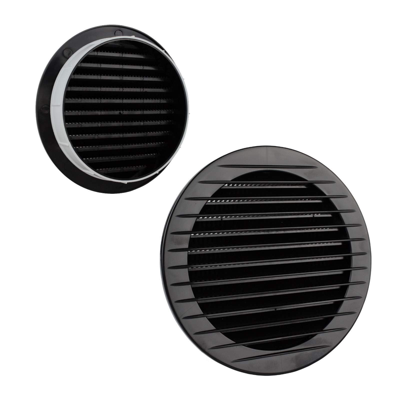 Ventilation Grille Round Insect Protection Diameter 125 mm Black
