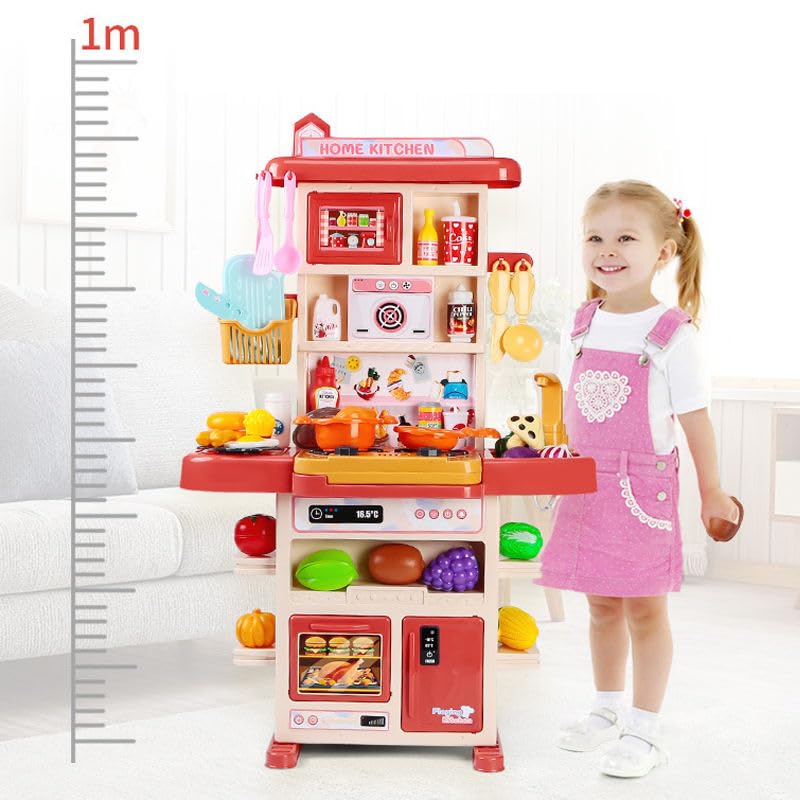 Image of Kitchen Playset for Kids, Cooking Stove with Steam,Toy Kitchen Accessories with Running Water,Kitchen Toys for Kids Girls Boys (42 Pcs) Kitchen Set for Toddler with Gas Sound & Light