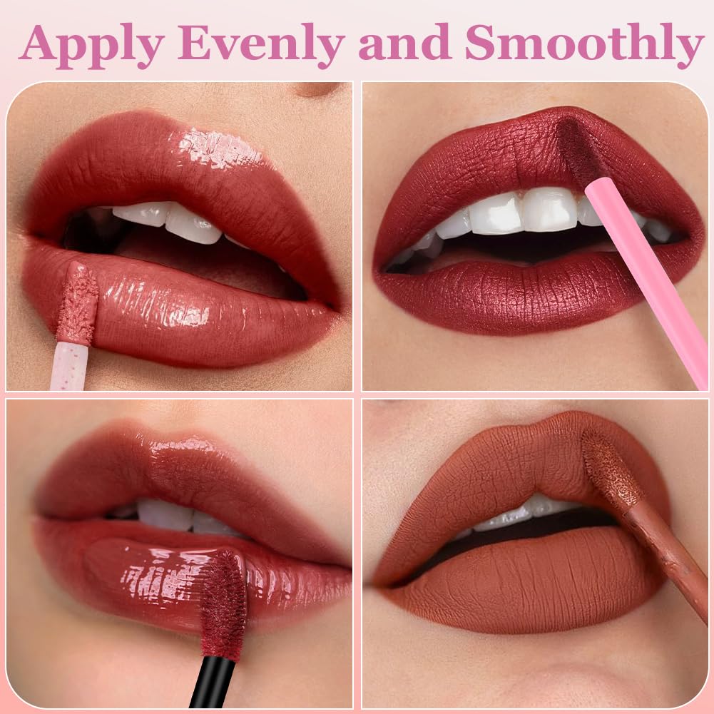 200 Pezzi Monouso Pennelli Labbra, Applicatore per Rossetto in Cristallo, Lip Gloss Applicatore Bacchette Pennello, Pennello per Dettagli Sulle Labbra(Rosa-Versione Crystal)