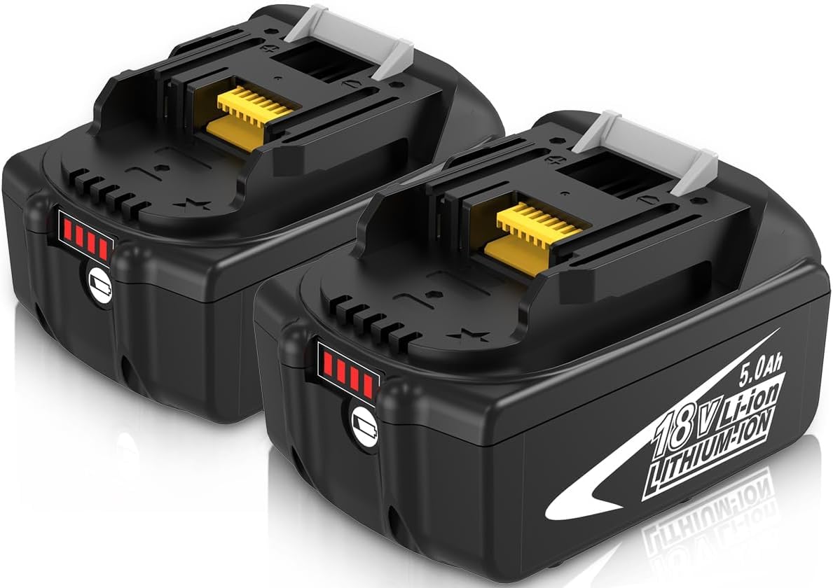 [2 Pièces] BL1850B Remplacement pour Makita Batterie 18V 5.0Ah BL1850 BL1860B BL1860 BL1845 Compatible Charge Rapide DC18RC DC18RD-Compatible Outils sans Fil LXT DHP485 DTD154 DHS68
