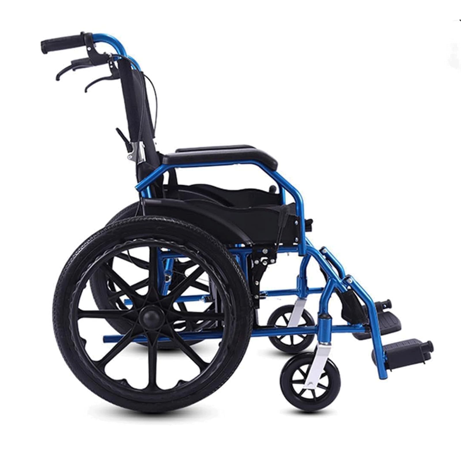 Silla de Ruedas de Transporte Silla de Ruedas Plegable Portátil Silla de Ruedas Manual Ligera para Adultos Silla de Ruedas de Viaje/a