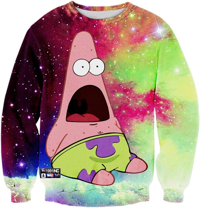 Cutiefoxยฎ Unisex Digital Print Crew Neck Pullovers Sweater Sweatshirts