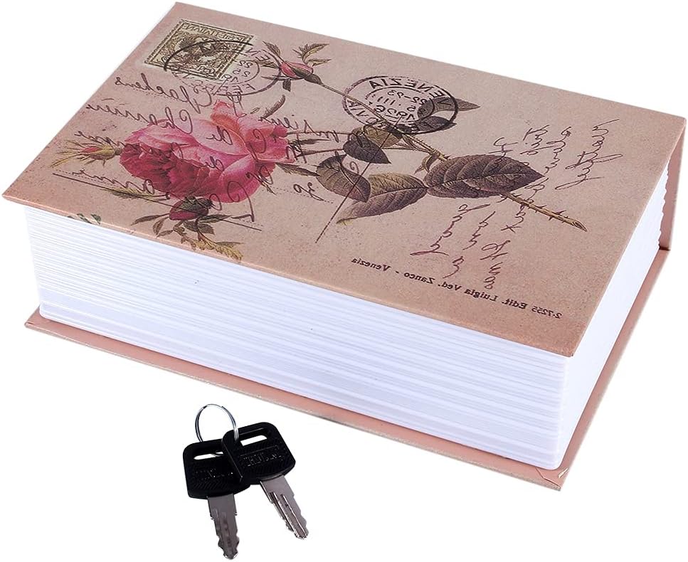 Security Dictionary, Dictionary Book Secret Security Box, Money Cash Jewelry Lock Box for Hiding Valuables(Rose Diary Type)