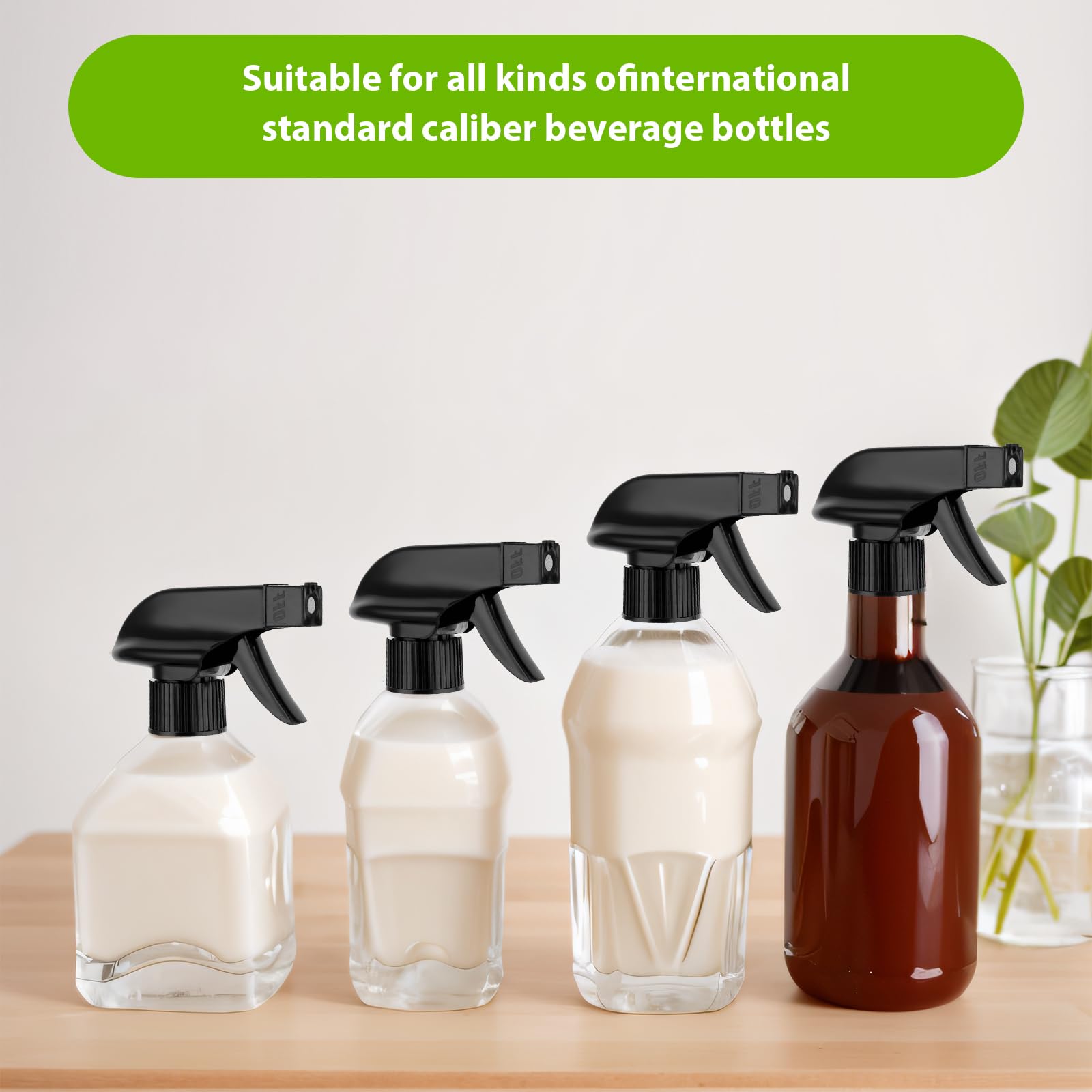 5 ugelli di ricambio resistenti con nebulizzatore e ugello spruzzatore a flusso in plastica, 28/410, adatto per bottiglie standard da 226,8 g e 453,6 g, per irrigazione di casa e giardino