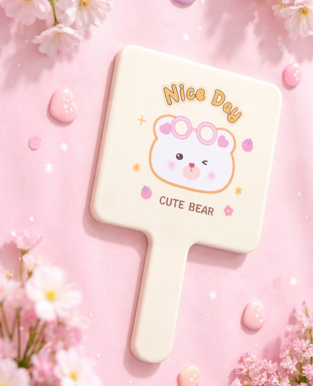 Rectangle Plastic Travel Handheld Mirror with Comfy Handle for Makeup and touchup-image-41