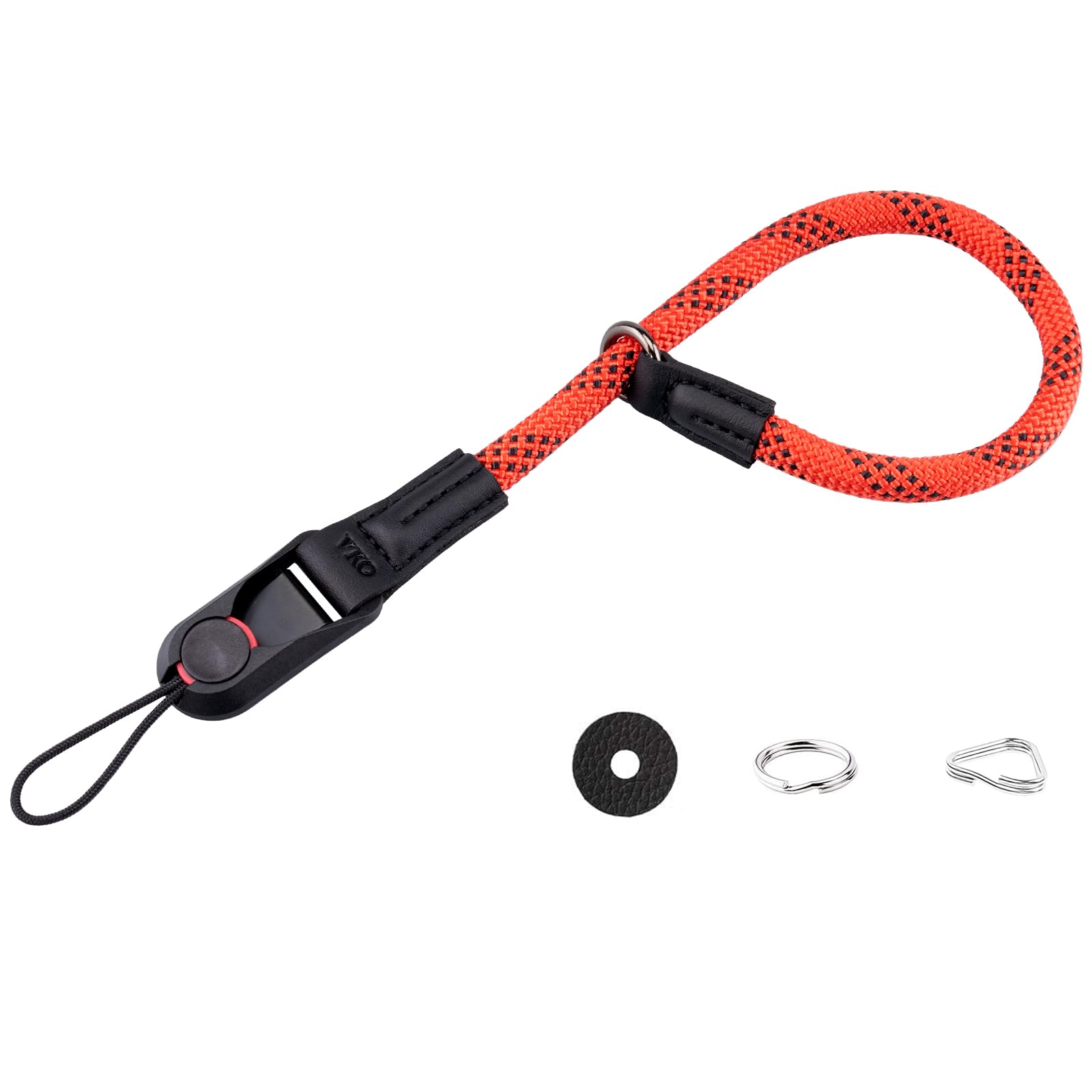 Vko Red Black Camera Wrist Strap Quick Release Hand Strap For Man Woman Photographers Camera Wrist Band Lanyard Tether Loop Cord For Slr Dslr Digital Mirrorless Camera(Red Black)