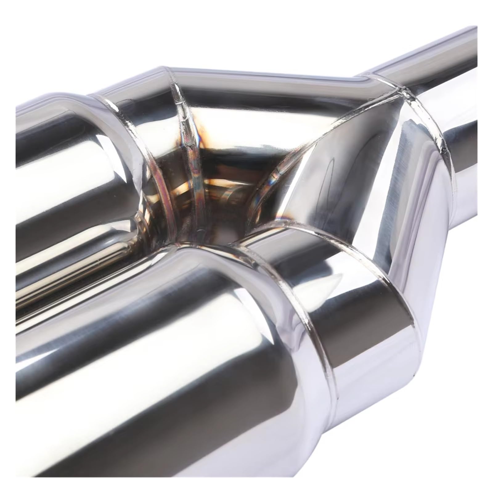 SinSed Coche Tubo Silenciador Escape Silenciador de Tubo Escape Universal Acero Inoxidable Doble Cilindro Entrada 63mm Salida 76mm reemplazo Coche