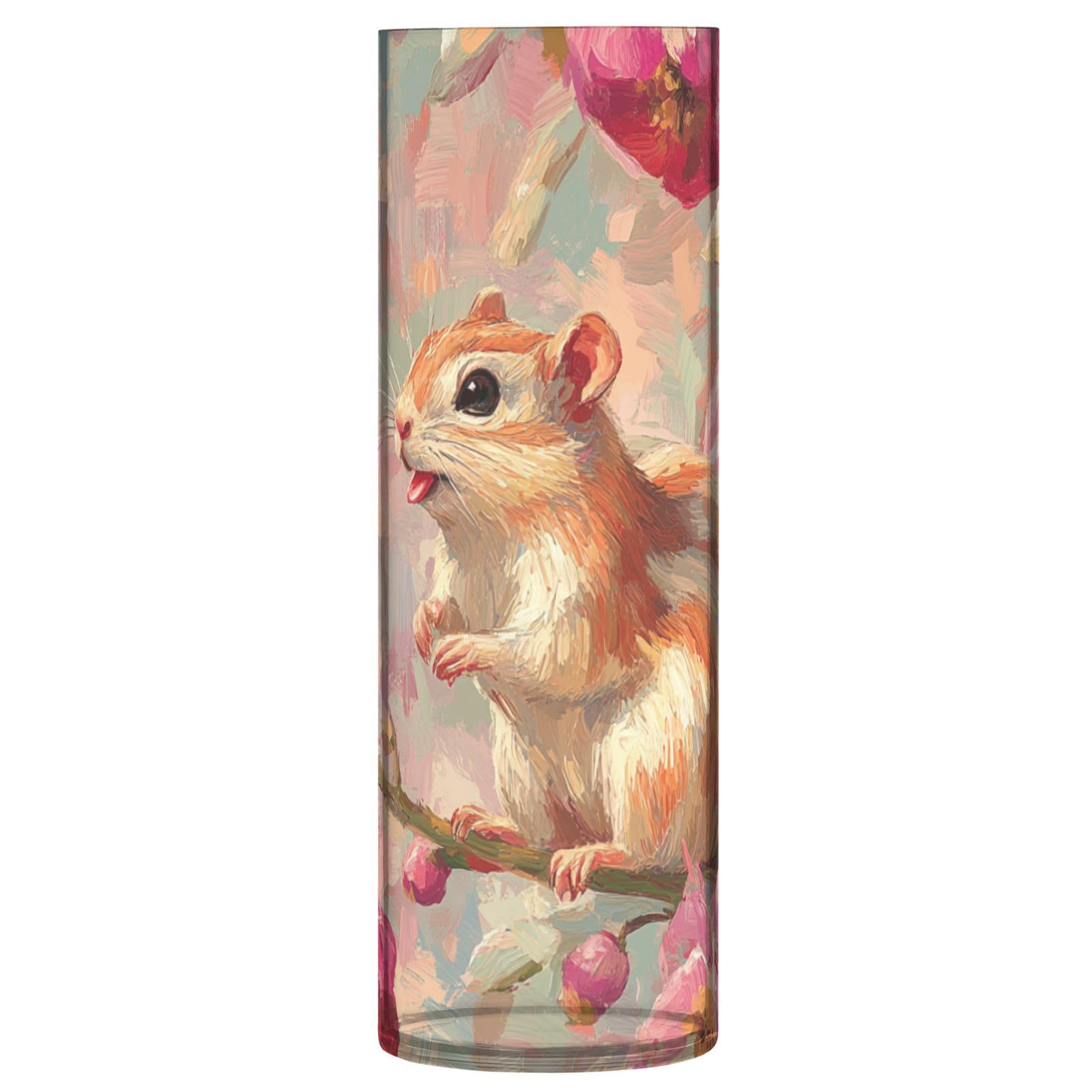 Vase en plastique Gerbil Okra rouge 30x10 cm pour fleurs et décoration de bureau moderne