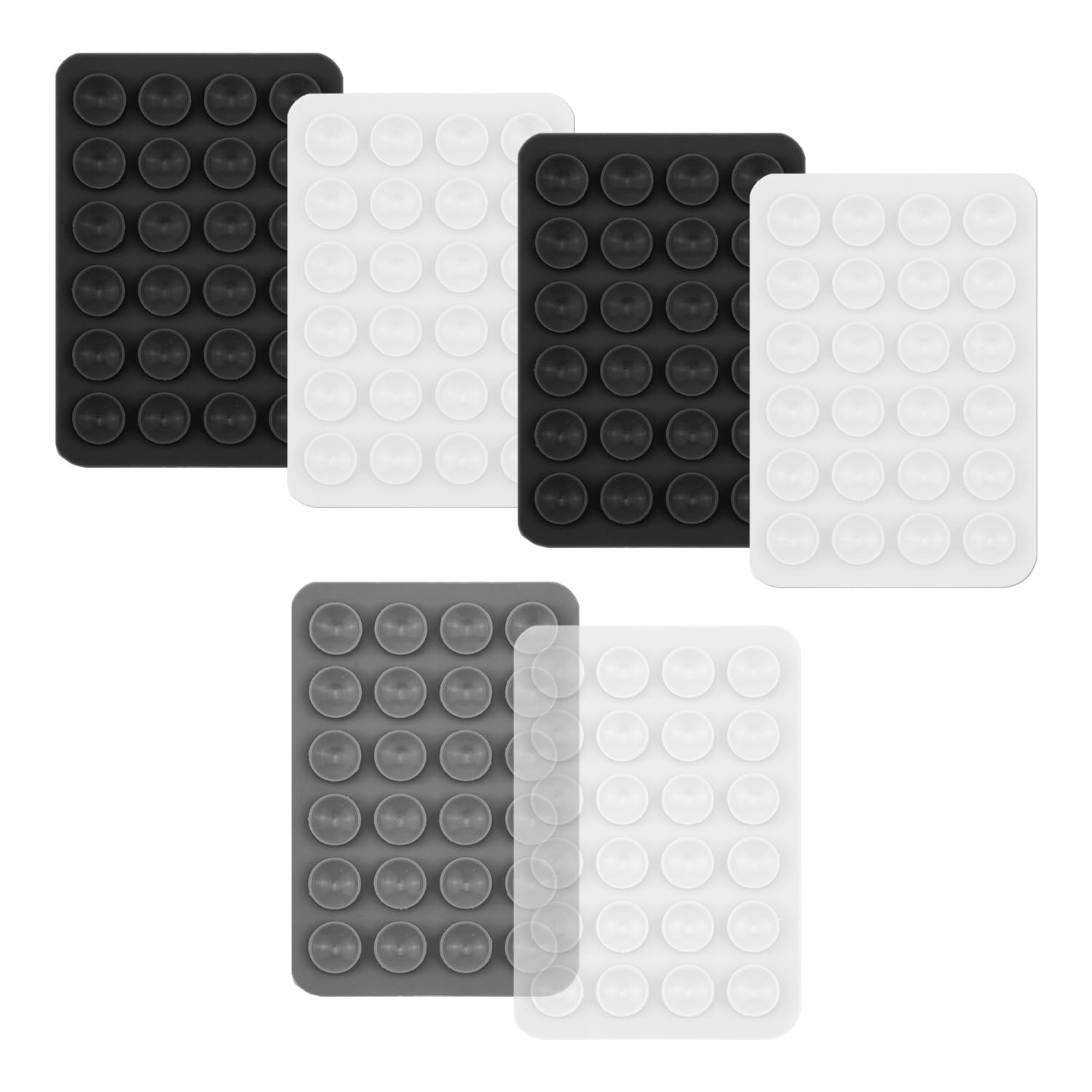Rnfksu Black 6 Pieces Of Silicone Mobile Phone Suction Cups, Portable Mobile Phone Holder, Mobile Phone Photography Props, Portable Disassembly Suction Cups, Kitchen Cooking Props.