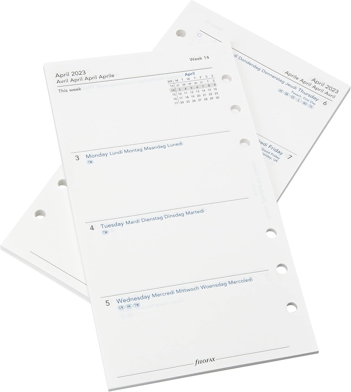 Letts of London Personal Week on Two Pages 5 Language 2023 Diary, White (23-68427)