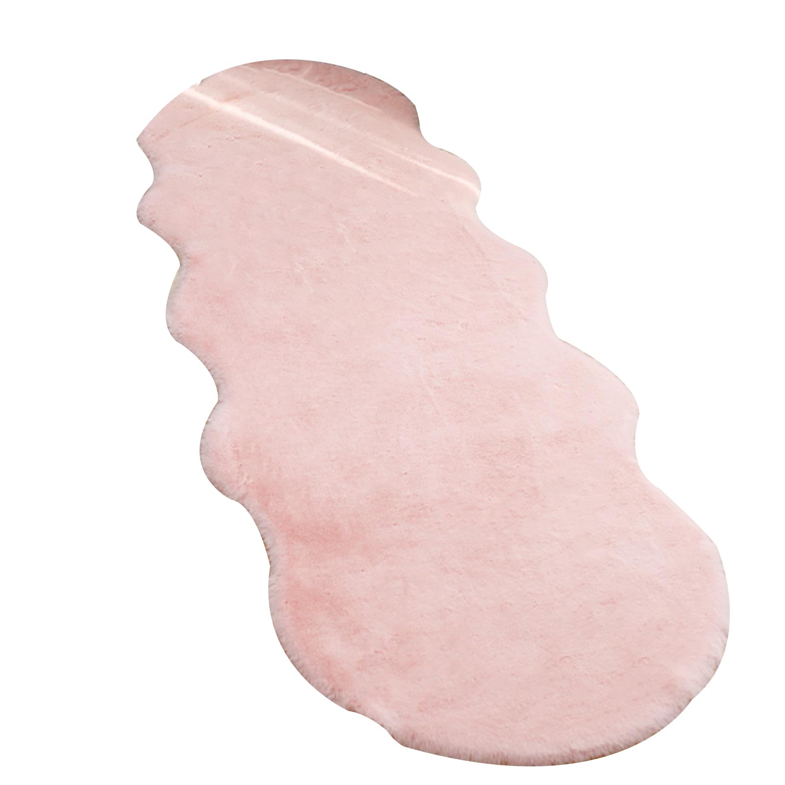 GueTTO Fluffy Rug, Faux Rabbit Fur Fluffy Rug Anti-Slip Carpet, Soft Shaggy Rug, Faux Fur Bed Rug, Sofa Mat for Bedroom, Living Room, Natural Faux Rabbit Fur Rug,Pink,60x90cm/23x35in