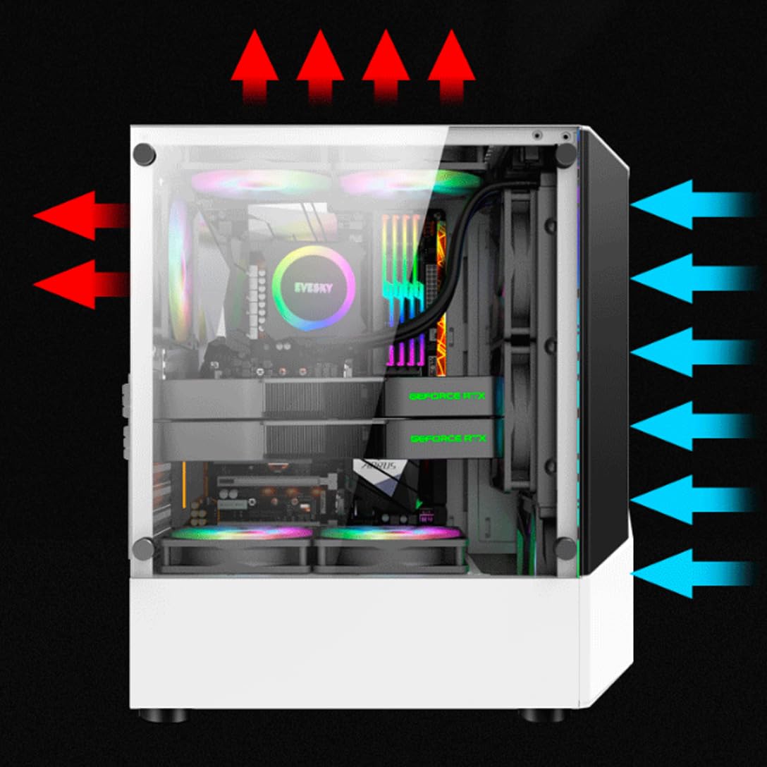 ホワイト ミドルタワーPCケース ガラスサイドパネル Amazon.co.jp: pcケース ミドルタワー pcケース 強化ガラスモデル
