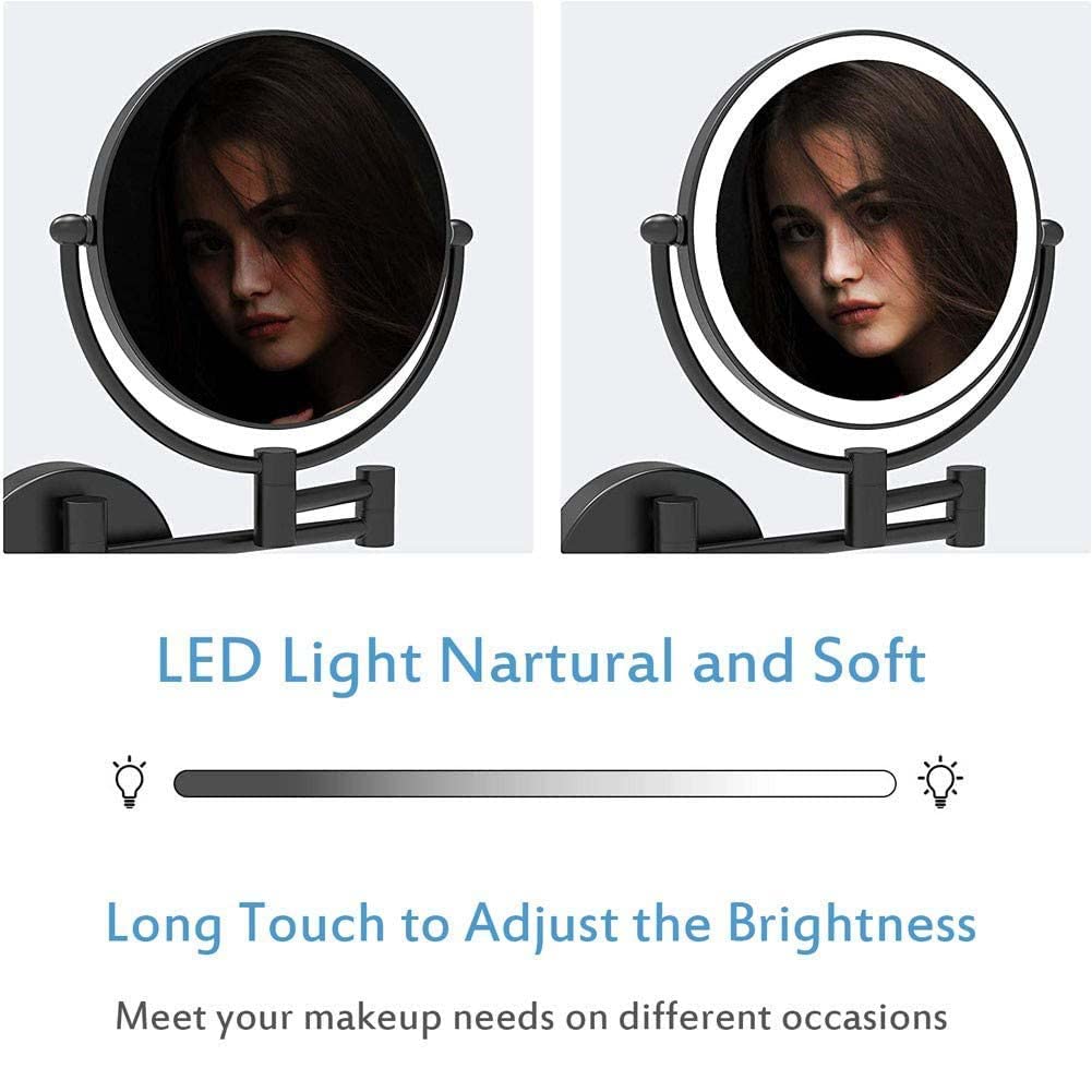 LED-badkamerspiegel, aan de muur gemonteerde make-upspiegel | bol LED-badkamerspiegel, aan de muur gemonteerde make-upspiegel | bol