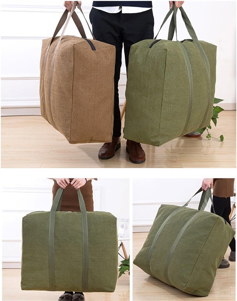 Moving Storage Bags, Large Capacity Space Saver Bags for Clothing Portable Clothes Closet Organizer Containers Durable Under-Bed Storage, 2 Pieces (Color : Brown, Size : 85x50x25cm)