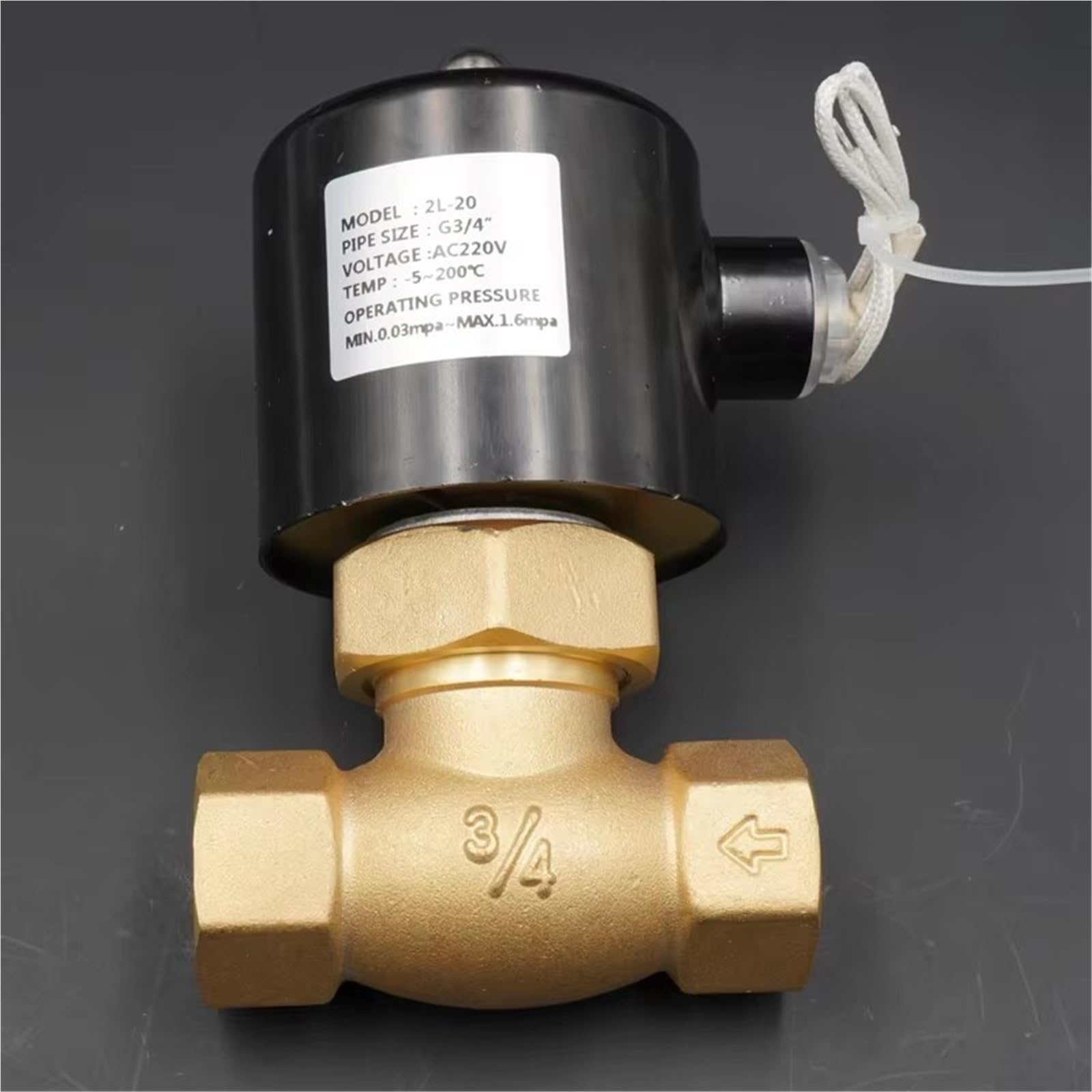 Wysokotemperaturowy zawór elektromagnetyczny DC 24 V AC 220 V, 1/2" 3/4" 1", normalnie zamknięty, do cieczy parowej lub gazu | Zawór magnetyczny (1/2", DC 24 V)