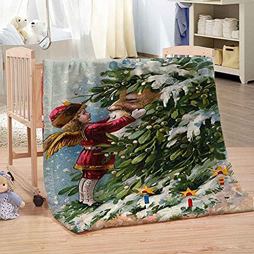 Couverture Flanelle Microfibre Père Noël pour Offrir du Confort