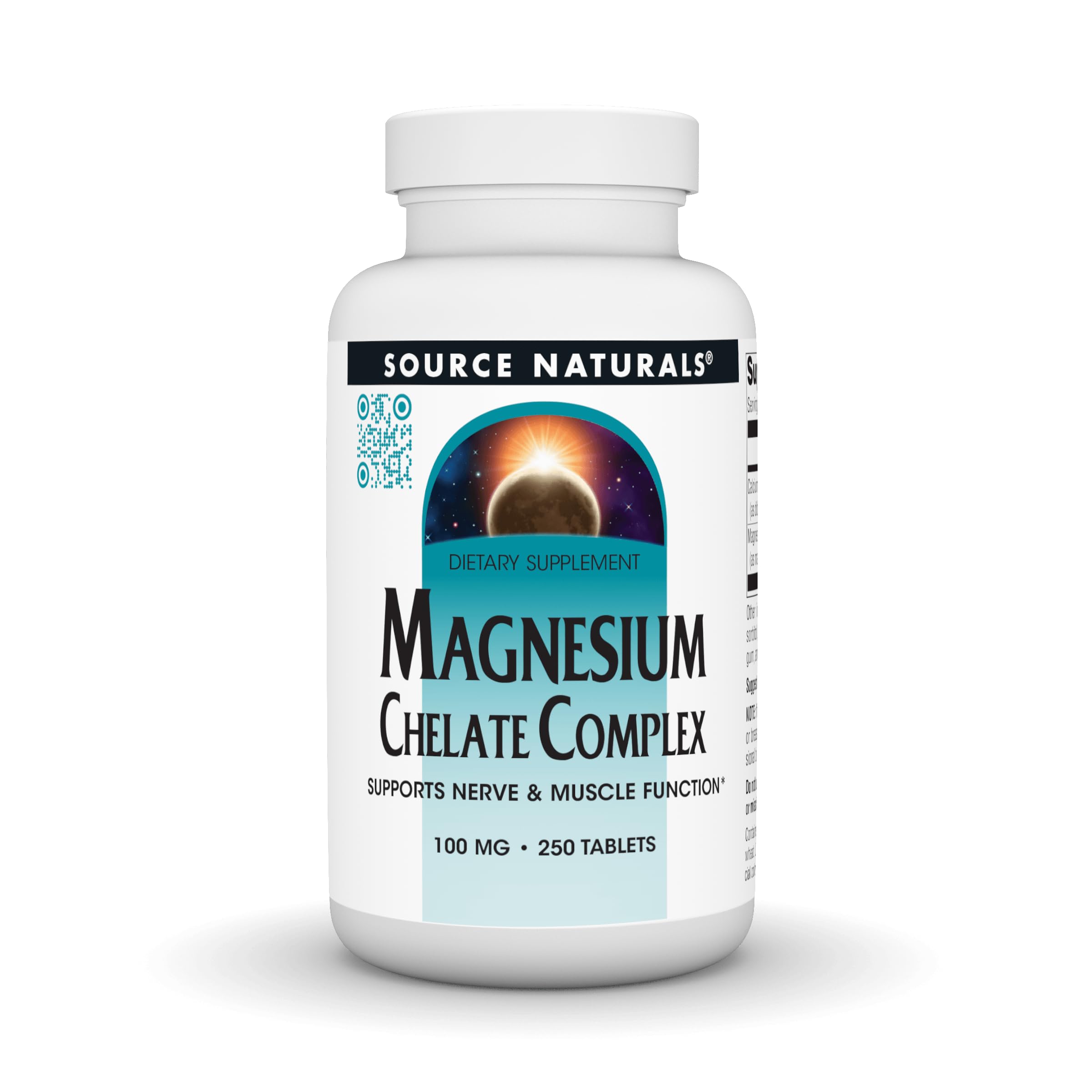 Source Naturals Magnesium Chelate Complex, 100 mg - 250 Tablets